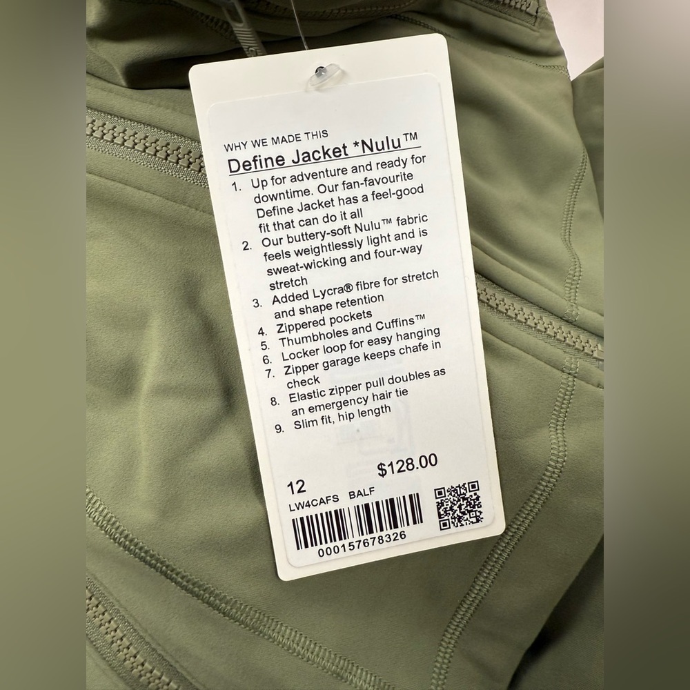 LuluLemon Define Jacket Nulu in Bay Leaf - Picture 5 of 5